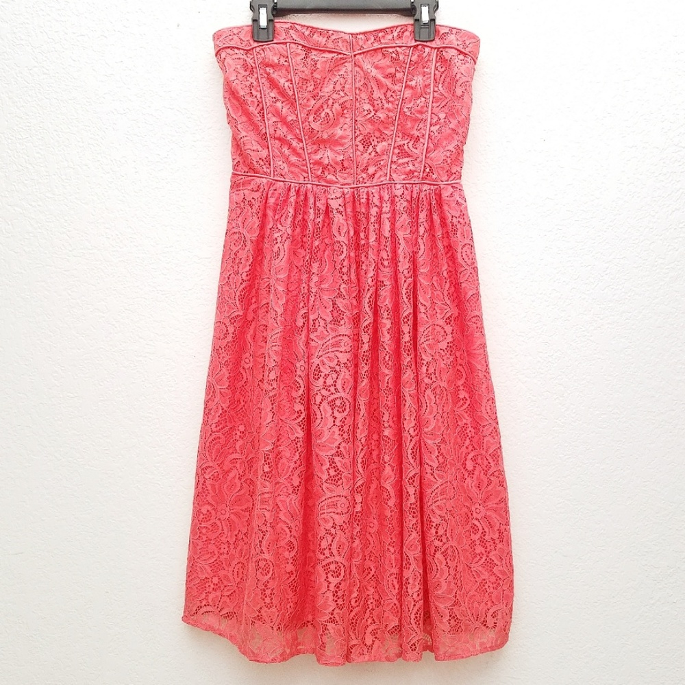 NY&C Eva Mendez Coral Lace Strapless Dress - Picture 2 of 6